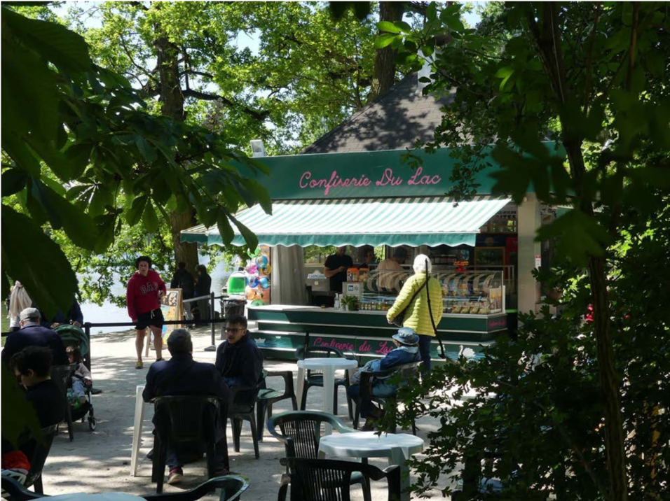 Kiosque La Confiserie du Lac au bord du lac des Minimes
